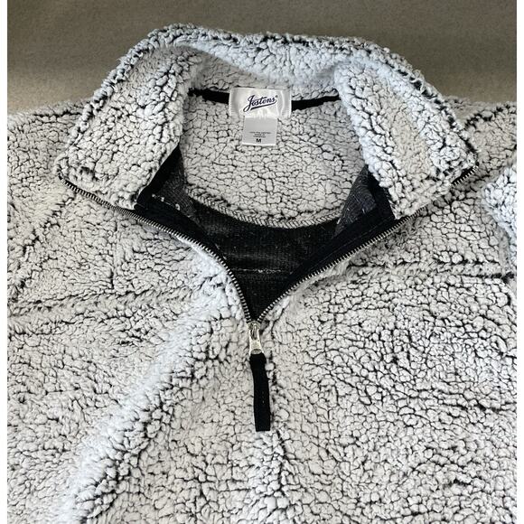 Jostens Fleece Men’s Size Medium Sherpa 1/4 Zip Pullover Sweater Black/White - Picture 6 of 9